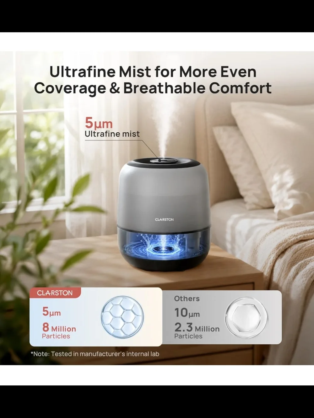 Clarston Blue Ultrasonic Essential Oil Diffuser & LED Night Light